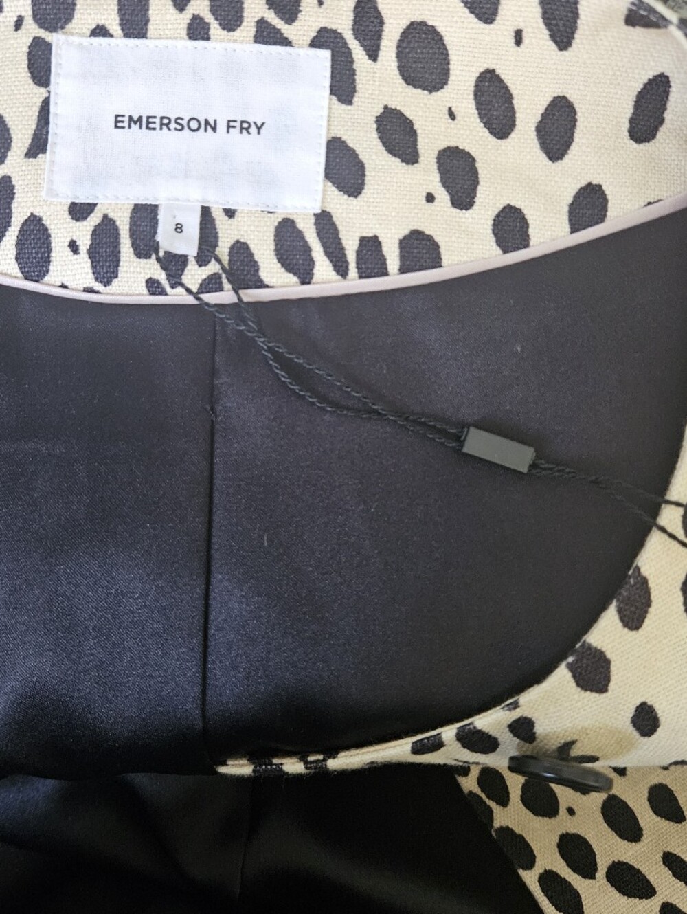 Emerson Fry Linen Leopard Print London Coat Size 8 - Picture 6 of 11
